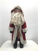 Wood Santa statue, 37"h.
