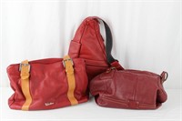 3 DESIGNER Red Leather Bags:Valentina, Sak, Ameri