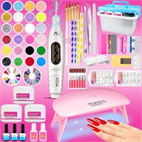 Acrylic Nail Kit with Drill and UV LED Lamp