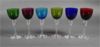 (6)ST LOUIS GRAND LIEU COLORED CORDIALS