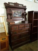 Antique dresser and mirror. Drawers open well.