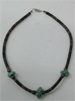 Turquoise & Shell Bead SW Heishi Necklace