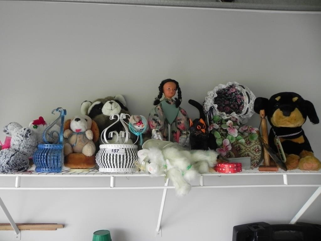 Assortment Stuffed Animals, Doll, Misc.