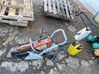 STIHL CUTOFF SAW W/ CART, PARTS ONLY