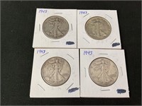 1943 Walking Liberty Half Dollars