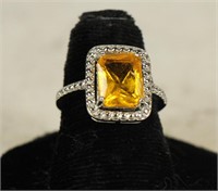 YELLOW TOPAZ STERLING SILVER RING