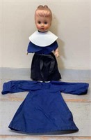 Vintage Vinyl Nun Doll with Sleepy Eyes