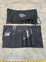 Harley Davidson roll up tool bags with tools for