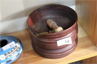 WOODEN MORTAR AND PESTLE