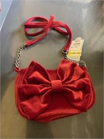 velvet red bow purse