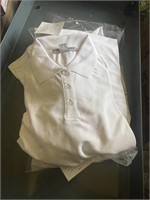 4 mens large chestnut hill white polo shirts