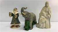 3 ceramic figurines: Jesus/Mary/Joseph,