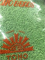 Toho 12/0 3-cut beads . Medium green. Five –half