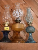 THREE CONTEMPORARY OIL LAMPS