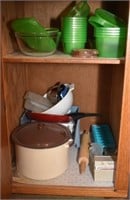 CONTENTS LOWER CABINET - ASSORTED COOKWARE,