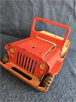 1940S TONKA RED AND WHITE JEEP 5.5"X9.5"