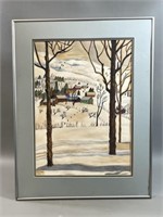 *Billye 1955- Framed Watercolor (Stained-No glass)