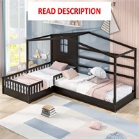 Bellemave L-Shape Bed for 2 Kids  Twin Size