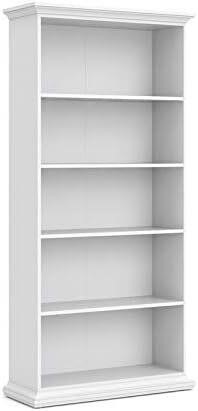 Pemberly Row Wood 5 Shelf Bookcase in White