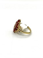 Gold Plated Sterling Silver Natural Red Sapphire