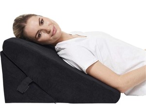 BLACK BED WEDGE PILLOW - 22 X 24 X 12IN
