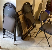 Cosco folding table and 4 padded folding chairs