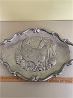 Lenox metal rooster platter/tray