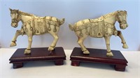 Pair of horse figures 
5” H x 5.25” L 2.5” W