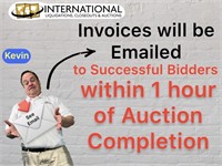 Invoices will be emailed following the Auction