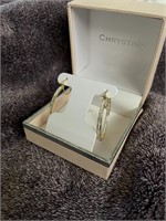 Chrystina Genuine Crystal Hoop Earrings