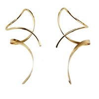 14k Gold-pl Spiral Threader Earrings