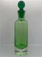 Green glass decanter