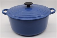 Le Creuset Blue Enameled Cast Iron Dutch Oven #26