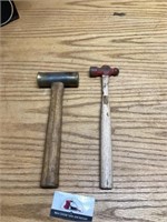 Champion, brass hammer and ball peen hammer