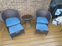 2 Wicker Style Chairs & Table