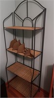 Metal Wall Shelving Unit w/Wooden Top Shelves