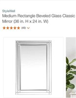Beveled Glass Classic Mirror (36 in. H x 24 in. W)