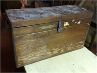 Homemade wooden machinist toolbox and contents