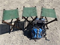 3- Camp Stools/ Backpack
