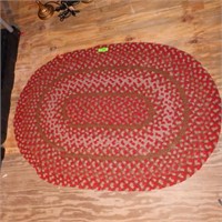 VINTAGE BRAIDED RUG (W/ DAMAGE) 51 x 36