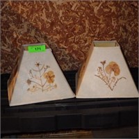 (2) 8" LAMP SHADES W/ PRESSED FLOWERS