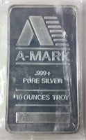10 oz A-Mark Silver Bar .999 Fine