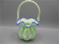 Fenton seafoam green blue crest 8" irid.