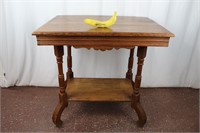 Antique Two-Tiered Oak Parlor Table