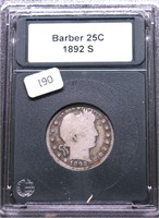 1892 S BARBER QUARTER G