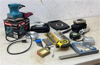 Tape measures,sander, misc tools