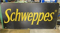 CHIPBOARD WITH SCHWEPPES SIGN 120CM X 241CM