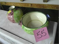 Hand Painted Ceramic Vase & Bowl