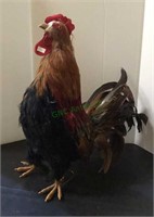 Rooster replica made with real chicken feathers