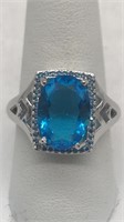 Fashion Ring W/ Blue Stone Sz 9.5